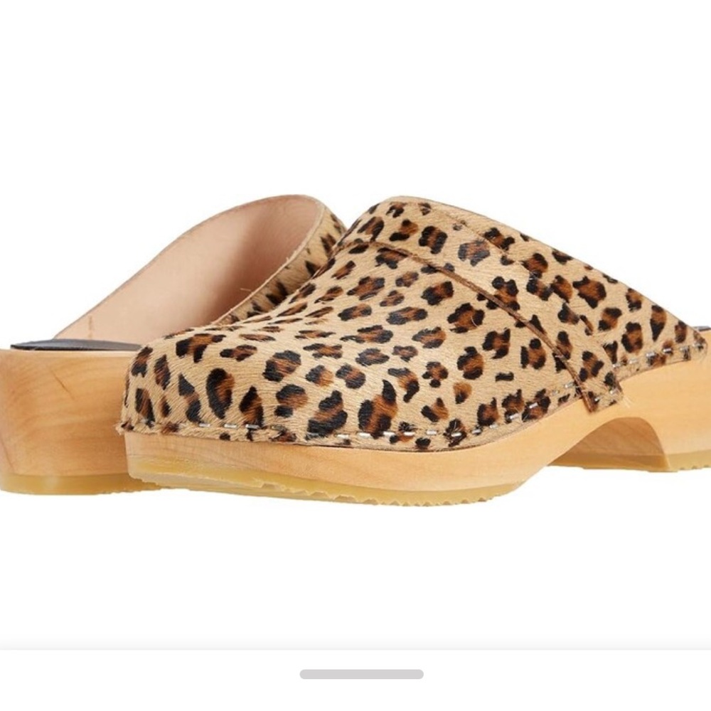 Swedish Hasbeens Swedish Husband (Leopard) Women's Clog Shoes Sz 40
